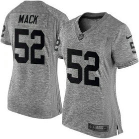 Nike Raiders 52 Khalil Mack Gray Women NFL Gridiron Gray Jersey