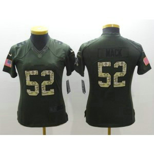 Nike Raiders 52 Khalil Mack Green Women Stitched NFL Salute to Service Jersey