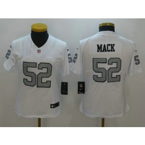 Nike Raiders 52 Khalil Mack White Color Rush Women Limited Jersey