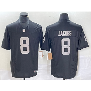 Nike Raiders 8 Josh Jacobs Black 2023 F.U.S.E Vapor Limited Men Jersey