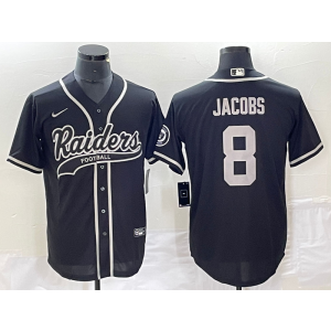 Nike Raiders 8 Josh Jacobs Black Baseball Vapor Limited Men Jersey