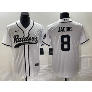 Nike Raiders 8 Josh Jacobs White Baseball Vapor Limited Men Jersey