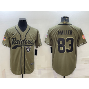 Nike Raiders 83 Darren Waller 2022 Olive Salute to Service Baseball Limited Men Jersey