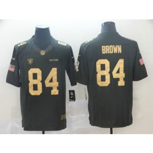 Nike Raiders 84 Antonio Brown Anthracite Gold Salute to Service Limited Men Jersey