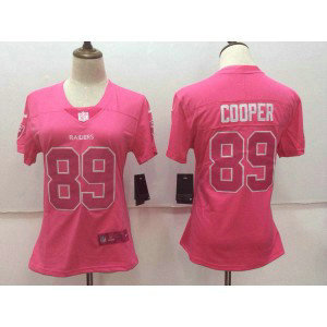 Nike Raiders 89 Amari Cooper Pink Stitched NFL Limited Rush Fashion Women Jersey