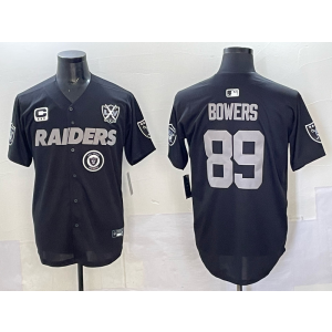 Nike Raiders 89 Bowers Black Baseball Vapor Limited Men Jersey with Patch