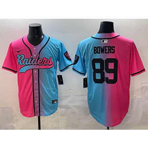 Nike Raiders 89 Bowers Blue Pink Baseball Vapor Limited Men Jersey