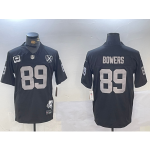 Nike Raiders 89 Brock Bowers Black 65th Anniversary & C Patch F.U.S.E. Vapor Limited Men Jersey