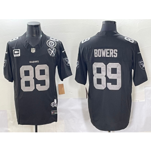 Nike Raiders 89 Brock Bowers Black F.U.S.E. Vapor Limited Men Jersey with patch