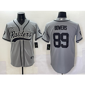 Nike Raiders 89 Brock Bowers Grey Baseball Vapor Limited Men Jersey