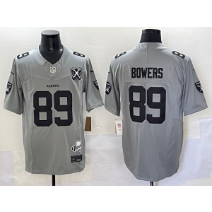 Nike Raiders 89 Brock Bowers Grey F.U.S.E. Vapor Limited Men Jersey