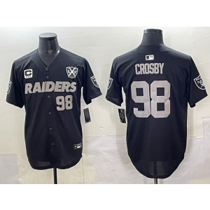 Nike Raiders 89 Crosby Black Baseball Vapor Limited Men Jersey with Patch