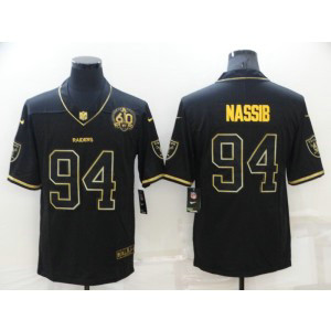 Nike Raiders 94 Carl Nassib Black Gold 60th Anniversary Vapor Limited Men Jersey