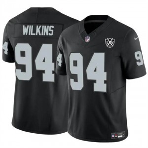 Nike Raiders 94 Christian Wilkins Black 65th Anniversary Patch F.U.S.E. Vapor Limited Men Jersey