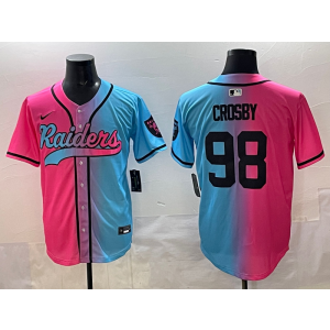 Nike Raiders 98 Crosby Blue Pink Baseball Vapor Limited Men Jersey