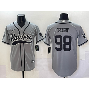 Nike Raiders 98 Crosby Grey Baseball Vapor Limited Men Jersey