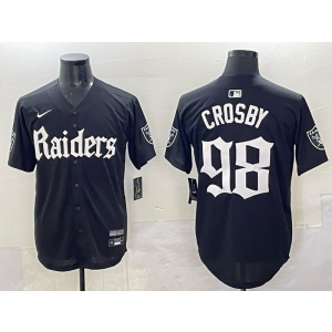 Nike Raiders 98 Crosby New Black Baseball Vapor Limited Men Jersey