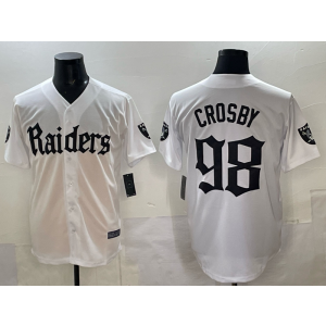 Nike Raiders 98 Crosby New White Baseball Vapor Limited Men Jersey