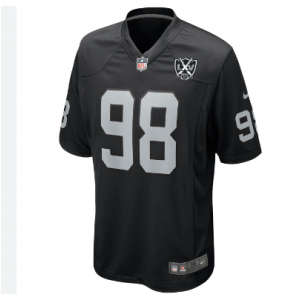 Nike Raiders 98 MAXX CROSBY Black 65th Anniversary Patch Vapor Limited Men Jersey