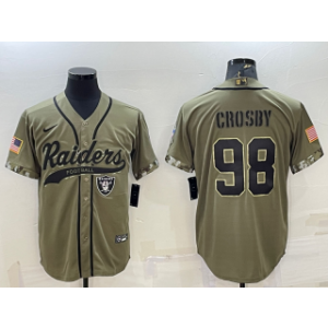 Nike Raiders 98 Maxx Crosby 2022 Olive Salute to Service Baseball Limited Men Jersey