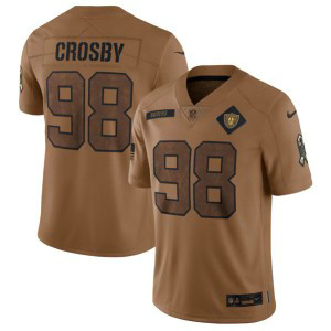 Nike Raiders 98 Maxx Crosby 2023 Brown Salute To Service Limited Men Jersey