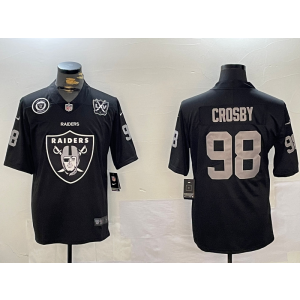 Nike Raiders 98 Maxx Crosby 65th Anniversary Black F.U.S.E Vapor Limited Men Jersey