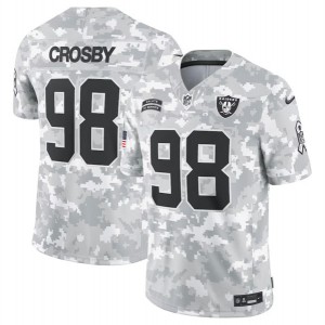 Nike Raiders 98 Maxx Crosby Arctic Camo 2024 F.U.S.E. Salute to Service Limited Men Jersey