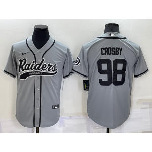 Nike Raiders 98 Maxx Crosby Grey Vapor Baseball Limited Men Jersey