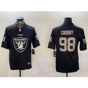 Nike Raiders 98 Maxx Crosby Logo Black F.U.S.E Vapor Limited Men Jersey