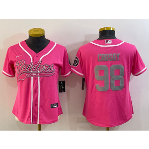 Nike Raiders 98 Maxx Crosby Pink Vapor Baseball Limited Women Jersey