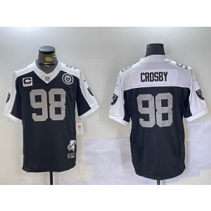 Nike Raiders 98 Maxx Crosby Thanksgiving Day Team Logo F.U.S.E. Vapor Limited Men Jersey