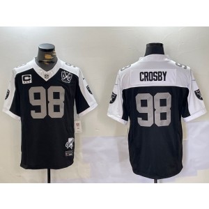 Nike Raiders 98 Maxx Crosby Thanksgiving F.U.S.E. Vapor Limited Men Jersey with 65 Patch