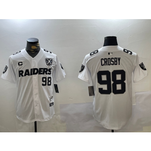Nike Raiders 98 Maxx Crosby White Vapor Baseball Limited Men Jersey