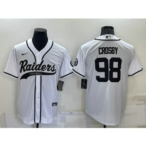 Nike Raiders 98 Maxx Crosby White Vapor Baseball Limited Men Jersey