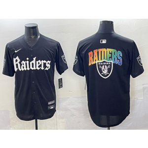Nike Raiders Black Rainbowl Baseball Vapor Limited Men Jersey