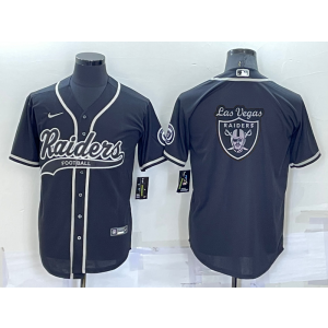Nike Raiders Blank Black Baseball Logo Limited Men Jersey