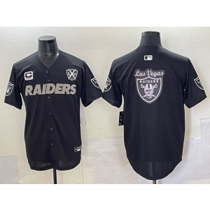 Nike Raiders Blank Black Baseball Vapor Limited Men Jersey with Patch