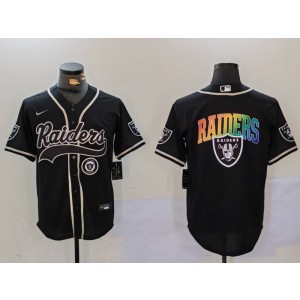 Nike Raiders Blank Black Rainbowl Vapor Baseball Limited Men Jersey