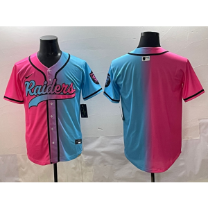 Nike Raiders Blank Blue Pink Baseball Vapor Limited Men Jersey