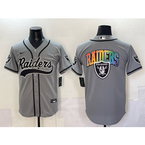 Nike Raiders Blank Grey Baseball Logo Vapor Limited Men Jersey