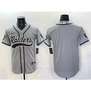Nike Raiders Blank Grey Baseball Vapor Limited Men Jersey