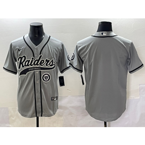 Nike Raiders Blank Grey Vapor Baseball Limited Men Jersey