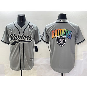Nike Raiders Blank Grey Vapor Baseball Logo Limited Men Jersey