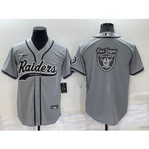 Nike Raiders Blank Grey Vapor Baseball Logo Limited Men Jersey