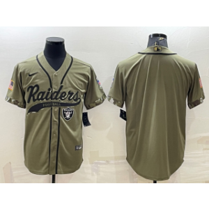 Nike Raiders Blank Olive 2022 Salute To Service Baseball Limited Men Jersey