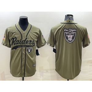 Nike Raiders Blank Olive Blank 2022 Salute To Service Baseball Logo Limited Men Jersey