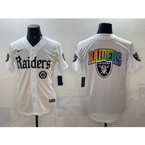 Nike Raiders Rainbowl White Baseball Vapor Limited Men Jersey