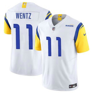 Nike Rams 11 Carson Wentz White 2023 F.U.S.E Vapor Limited Men Jersey