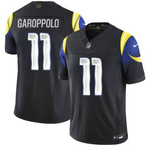 Nike Rams 11 Jimmy Garoppolo Black 2025 Rivalries F.U.S.E. Vapor Limited Men Jersey