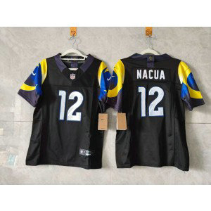 Nike Rams 12 Nacua Black Rivalries F.U.S.E. Vapor Limited Women Jersey